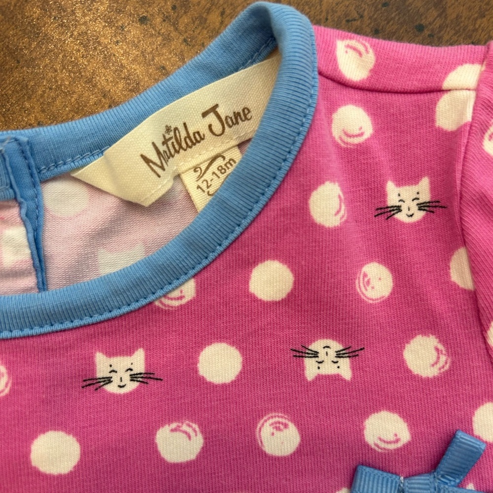 Matilda Jane Cat Dress Pink Long Sleeve Toddler Girls 12-18 Months - Picture 8 of 9